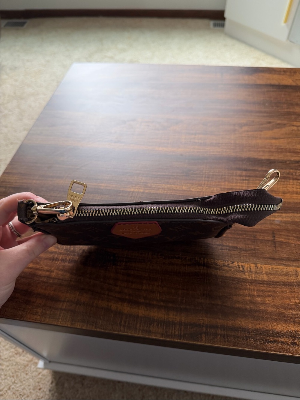 Louis Vuitton Monogram Mini Pochette in Brown and Gold - Picture 2 of 5